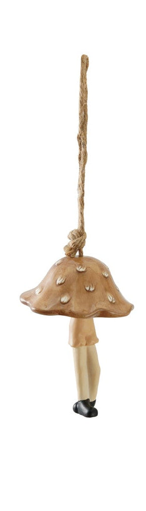 Hanging Stoneware Mushroom Person Bells