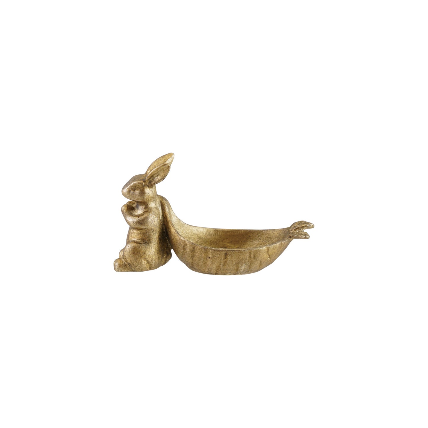 Gold Finish Rabbit + Carrot Shaped Dish