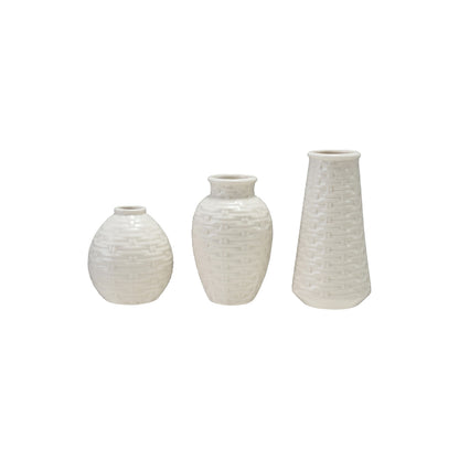 Dara Embossed Stoneware Vases
