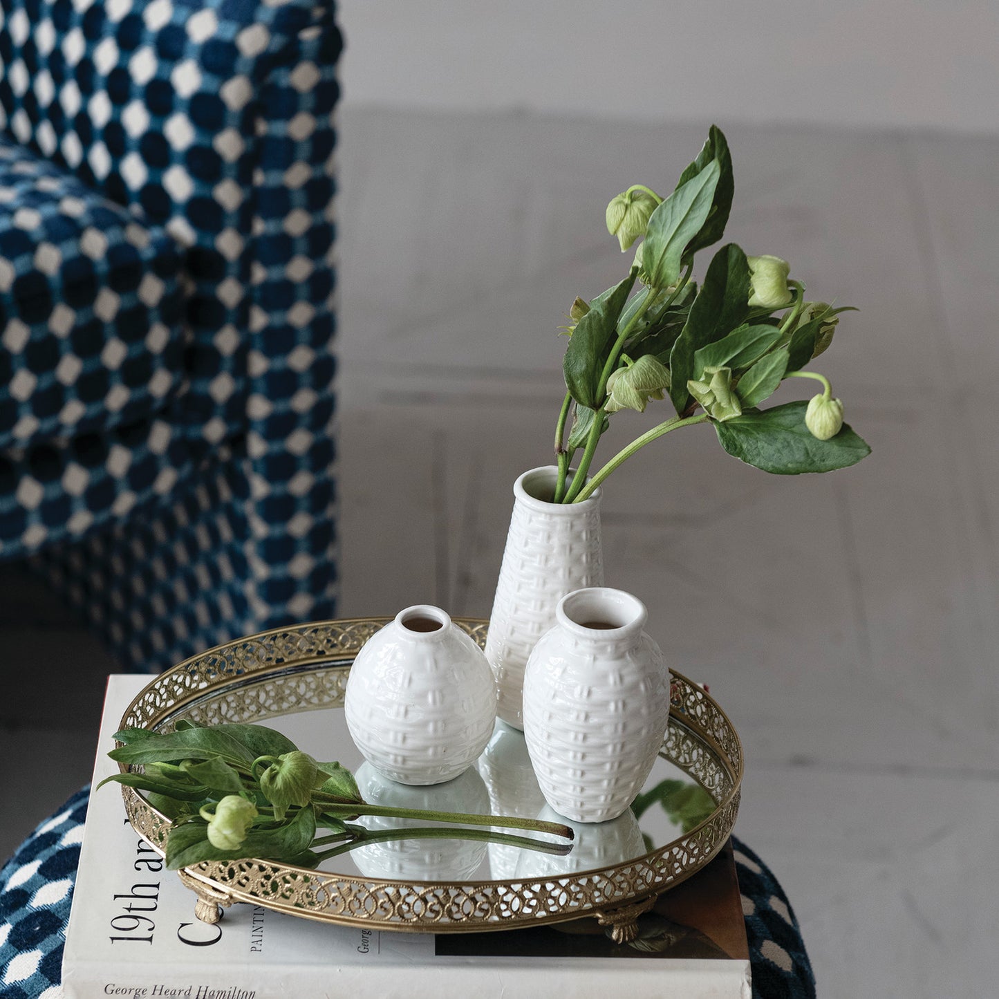 Dara Embossed Stoneware Vases
