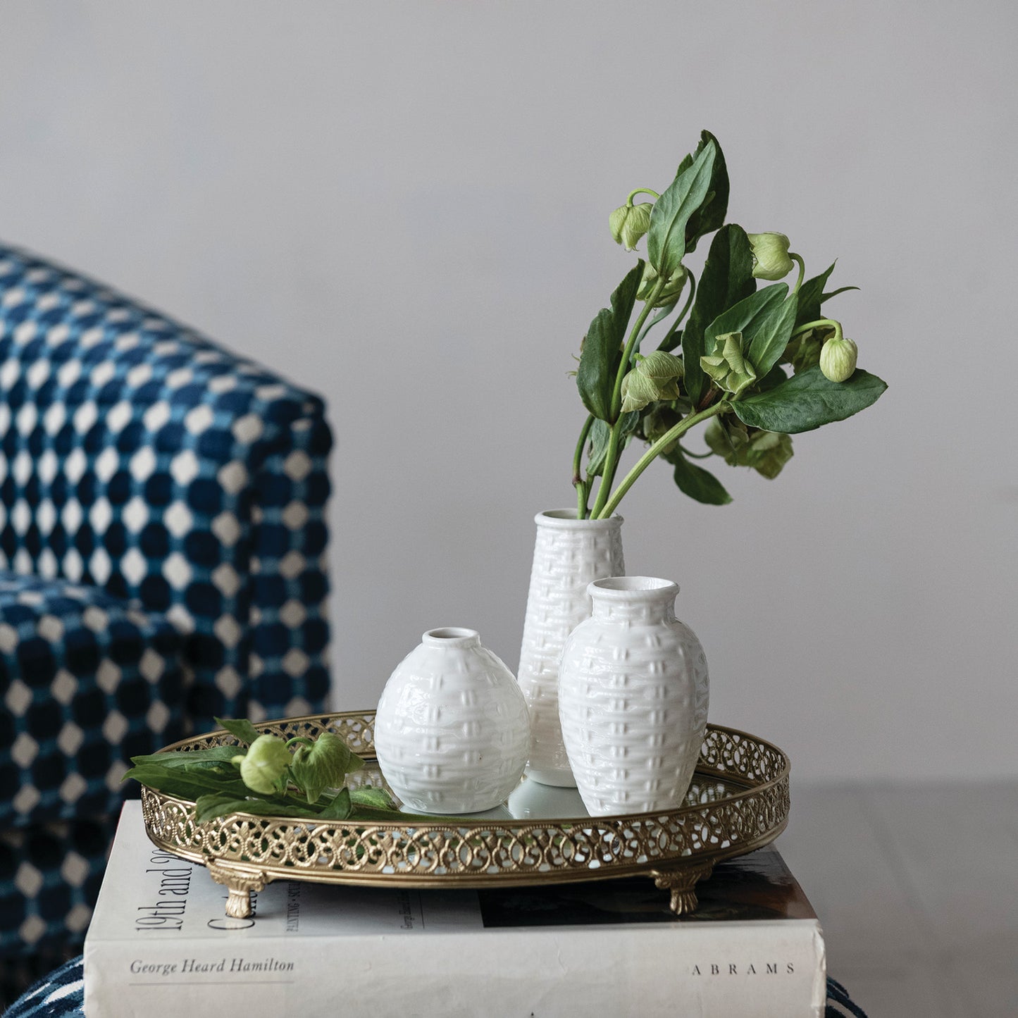 Dara Embossed Stoneware Vases