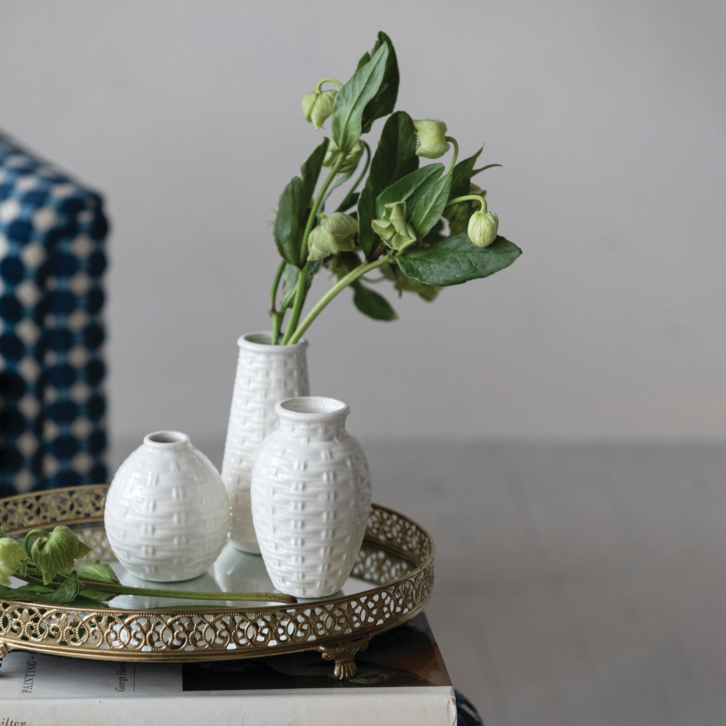Dara Embossed Stoneware Vases