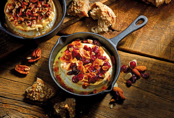Cranberry Almond Brie Topping Skillet