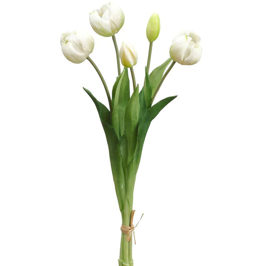 Cream Real Touch Double Tulip Bundle