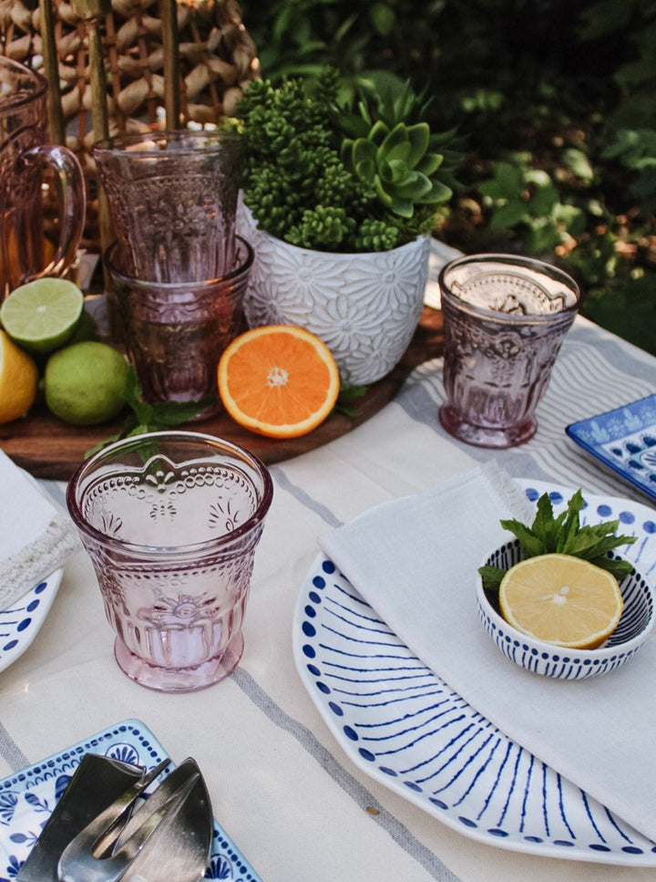 Stella Embossed Tumbler Glass