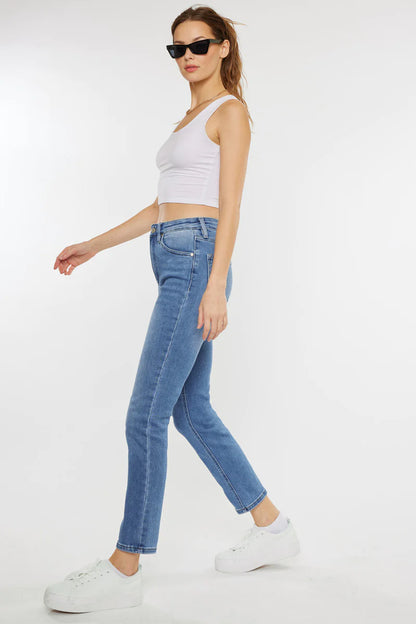 Adeline High Rise Slim Straight Leg Jeans