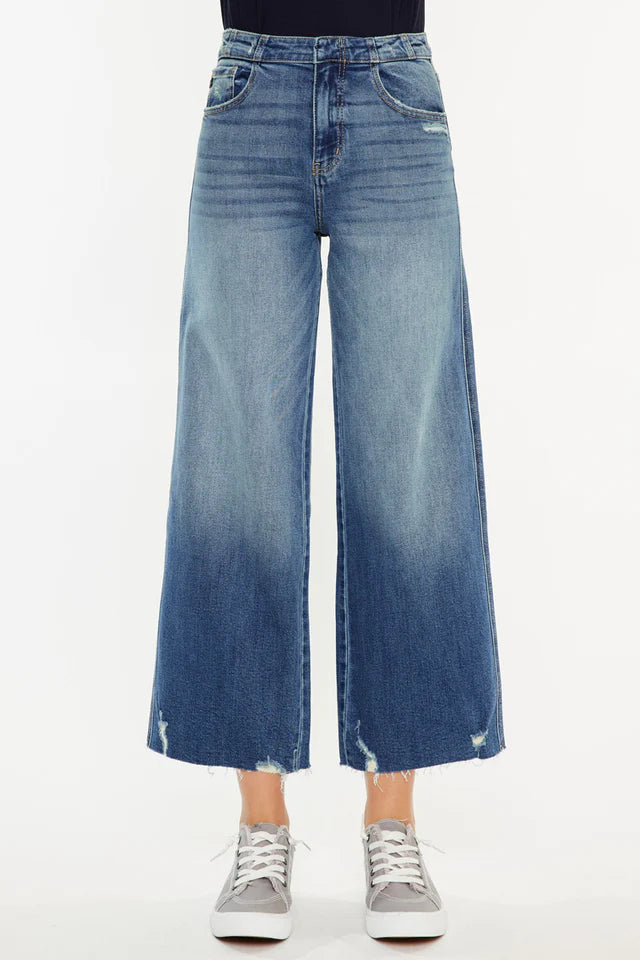 Shelly High Rise Cropped Wide Leg Jeans