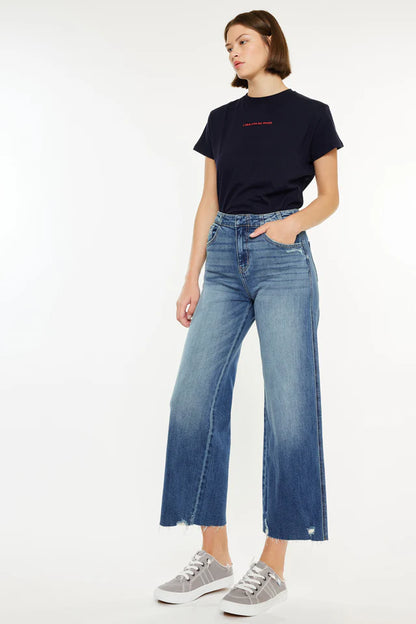 Shelly High Rise Cropped Wide Leg Jeans