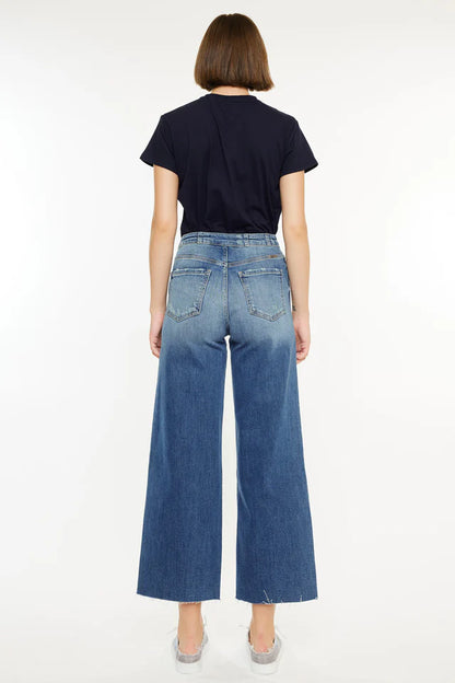 Shelly High Rise Cropped Wide Leg Jeans