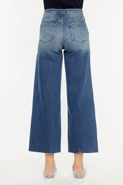 Shelly High Rise Cropped Wide Leg Jeans