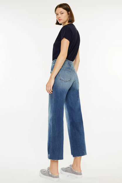 Shelly High Rise Cropped Wide Leg Jeans