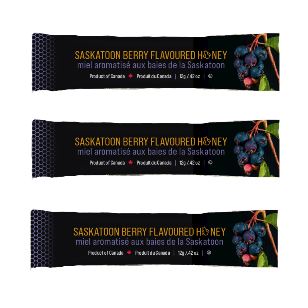 Saskatoon Berry Mini Squeeze Honey Pack