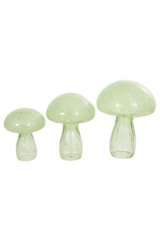 Green Glass Mushrooms