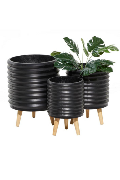 Luis Ribbed Footed Planters