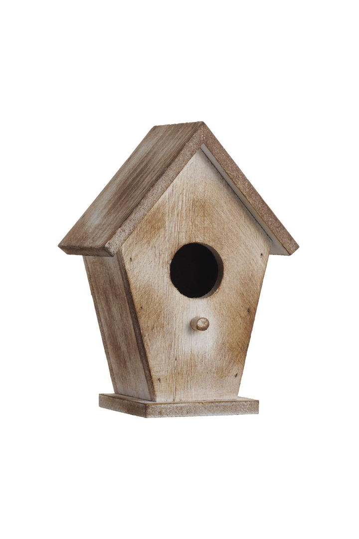 Brown Whitewashed Bird House