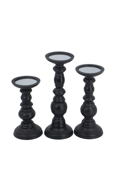 Josie Wooden Pillar Candle Holders