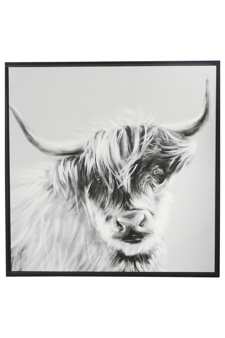 Wispy Cow Canvas Wall Art