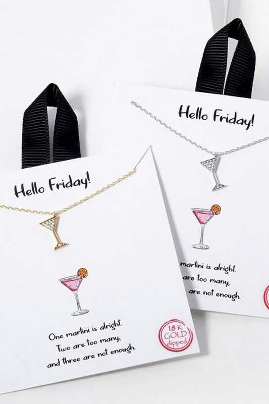 Friday Martini Pendant Necklace