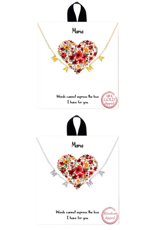 Mama Letter Charm Necklace