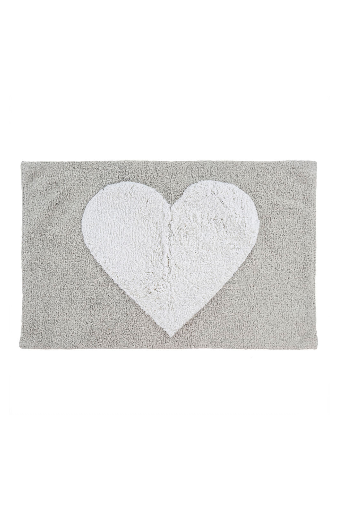 Grey Heart Bath Mat