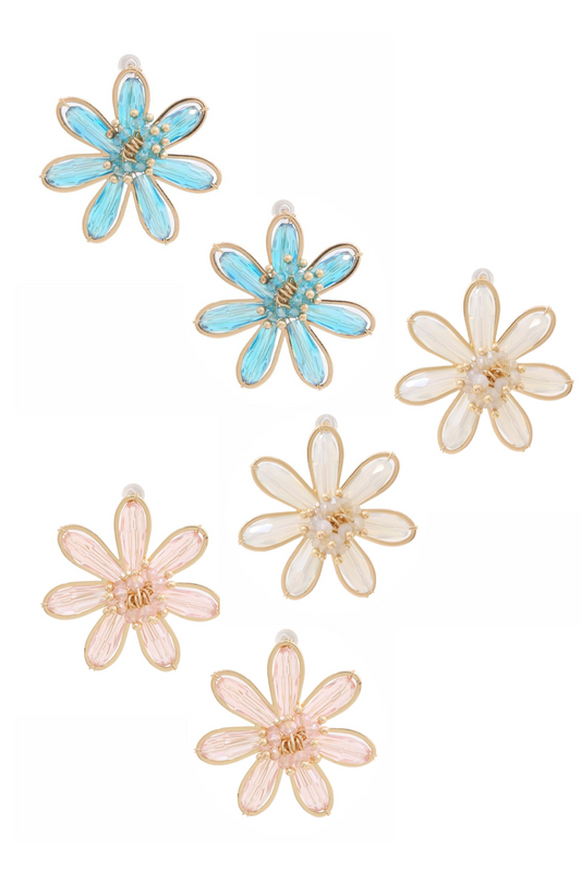 Beaded Flower Earrings