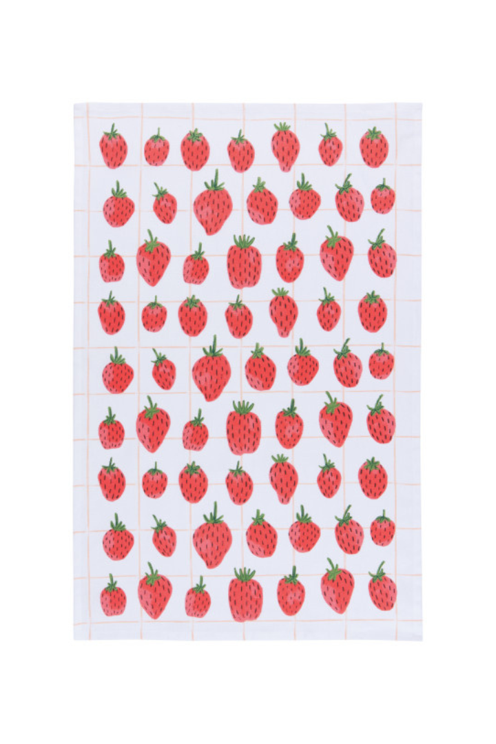 Berry Sweet Printed Cotton Dishtowel