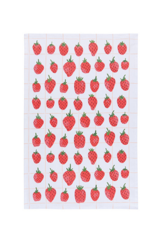 Berry Sweet Printed Cotton Dishtowel