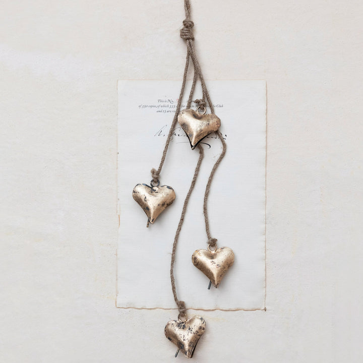 Metal Heart Bell Hanging