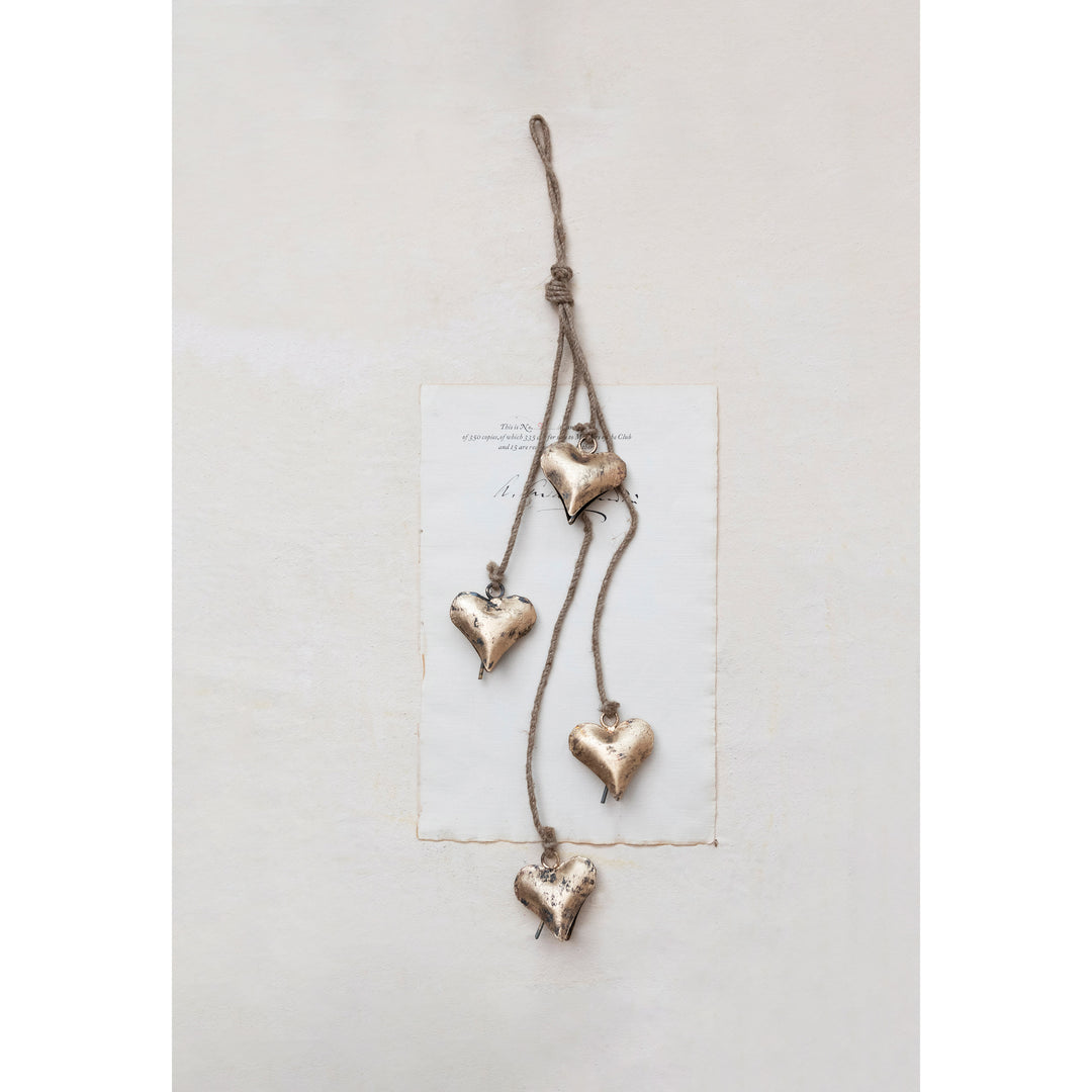 Metal Heart Bell Hanging