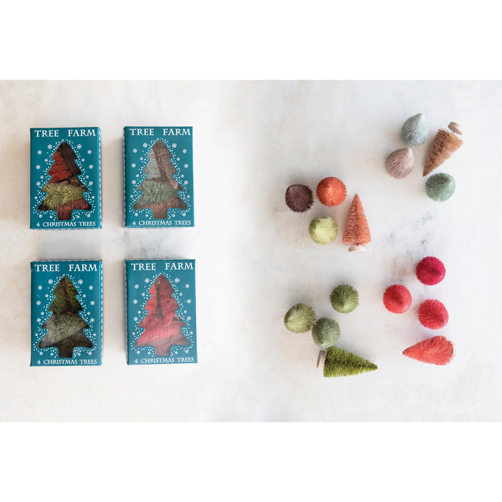 Multi Colour Bottle Brush Tree Set
