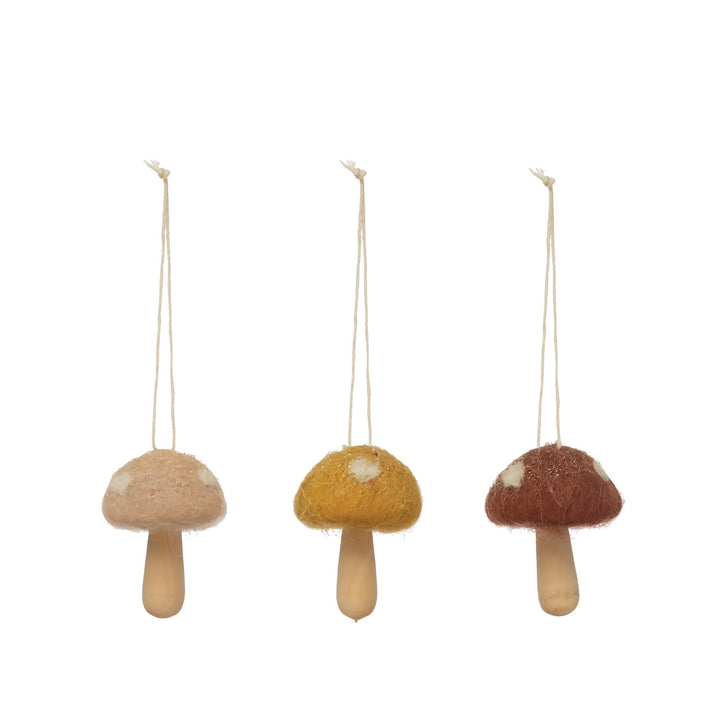 Wool Mushroom Ornament,