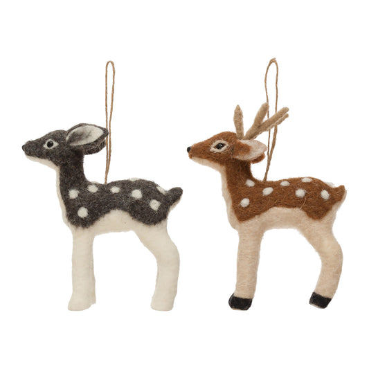 Wool Felt Deer Ornaments