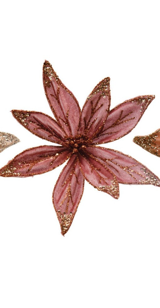 Large Velvet Poinsetta Clips