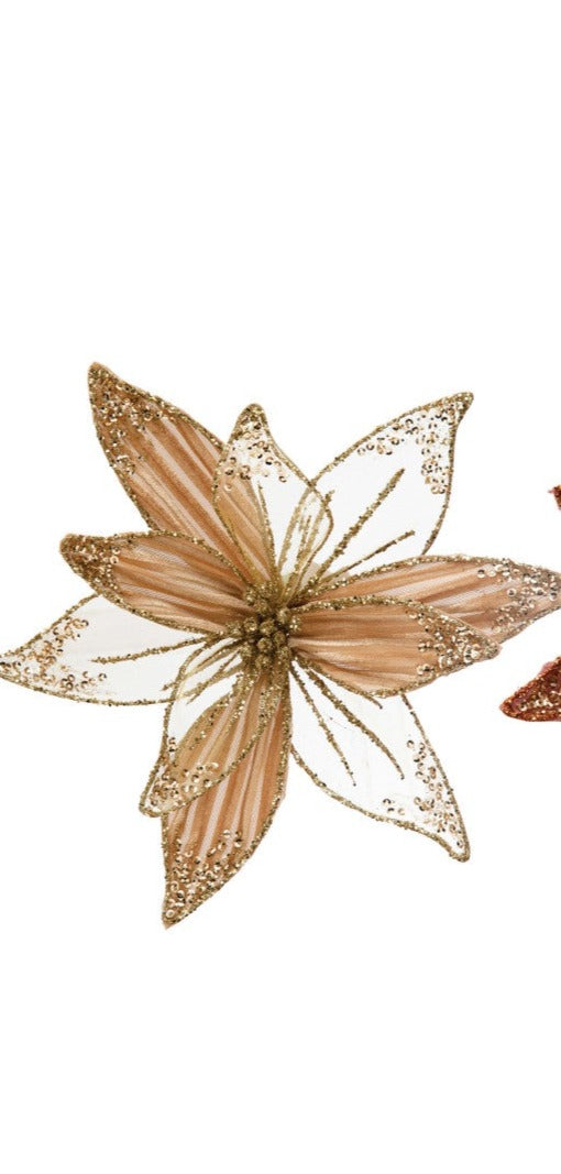 Large Velvet Poinsetta Clips