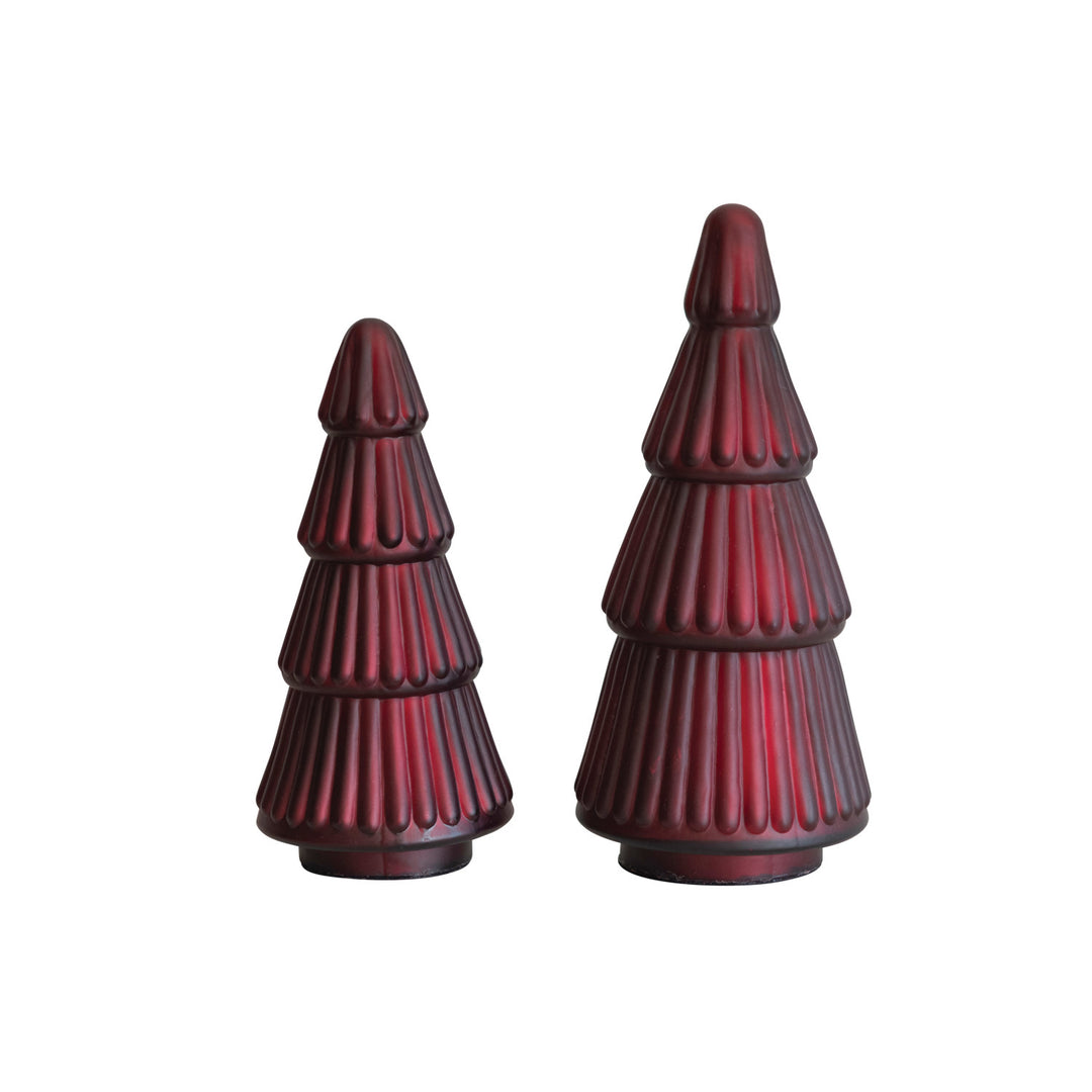 Matte Burgundy Mercury Glass Tree
