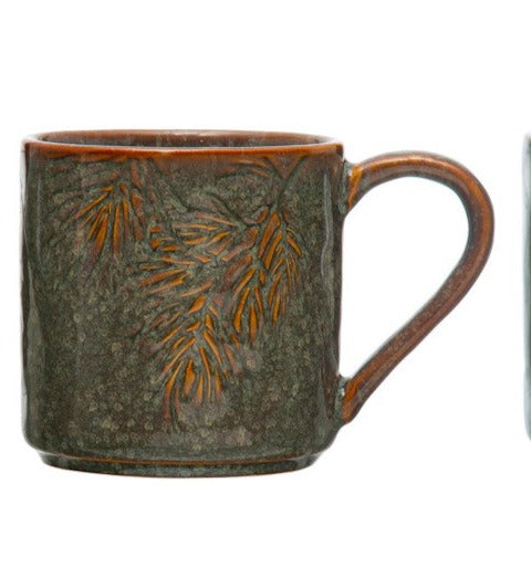 Reactive Glaze Pine Mugs