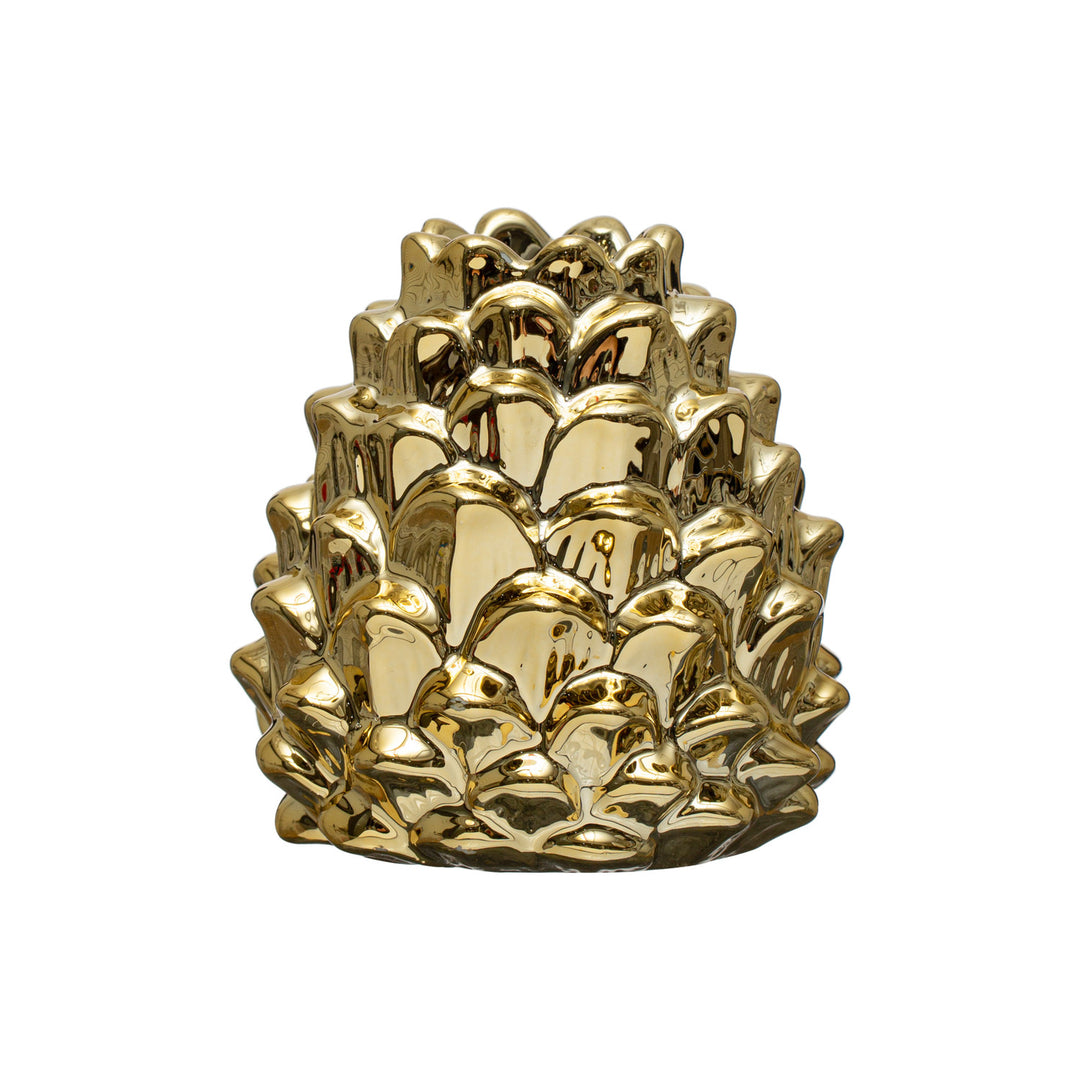 Gold Pinecone Taper Holder