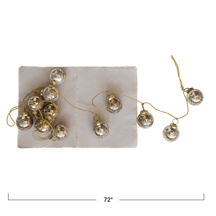 Gold Mercury Glass Ball Ornament Garland