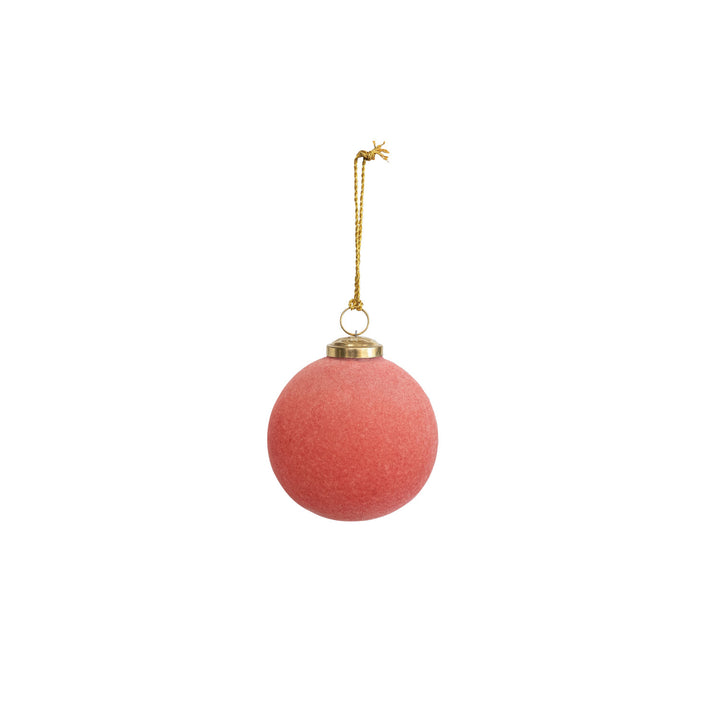 Pink Velvet Glass Ball Ornaments