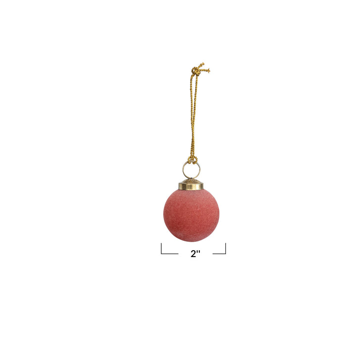 Pink Velvet Glass Ball Ornaments
