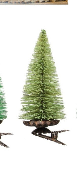 Green Clip On Bottle Brush Tree Ornaments