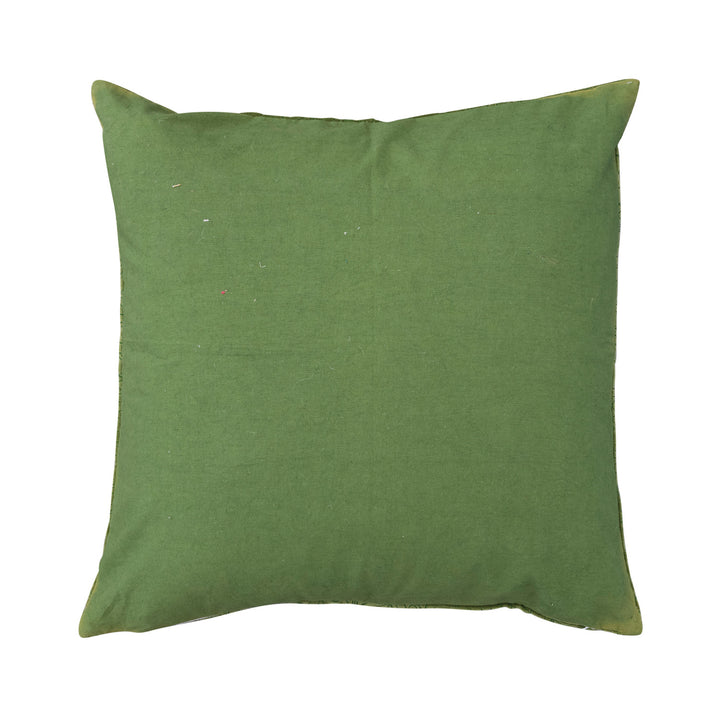 Green Embroidered Pillow