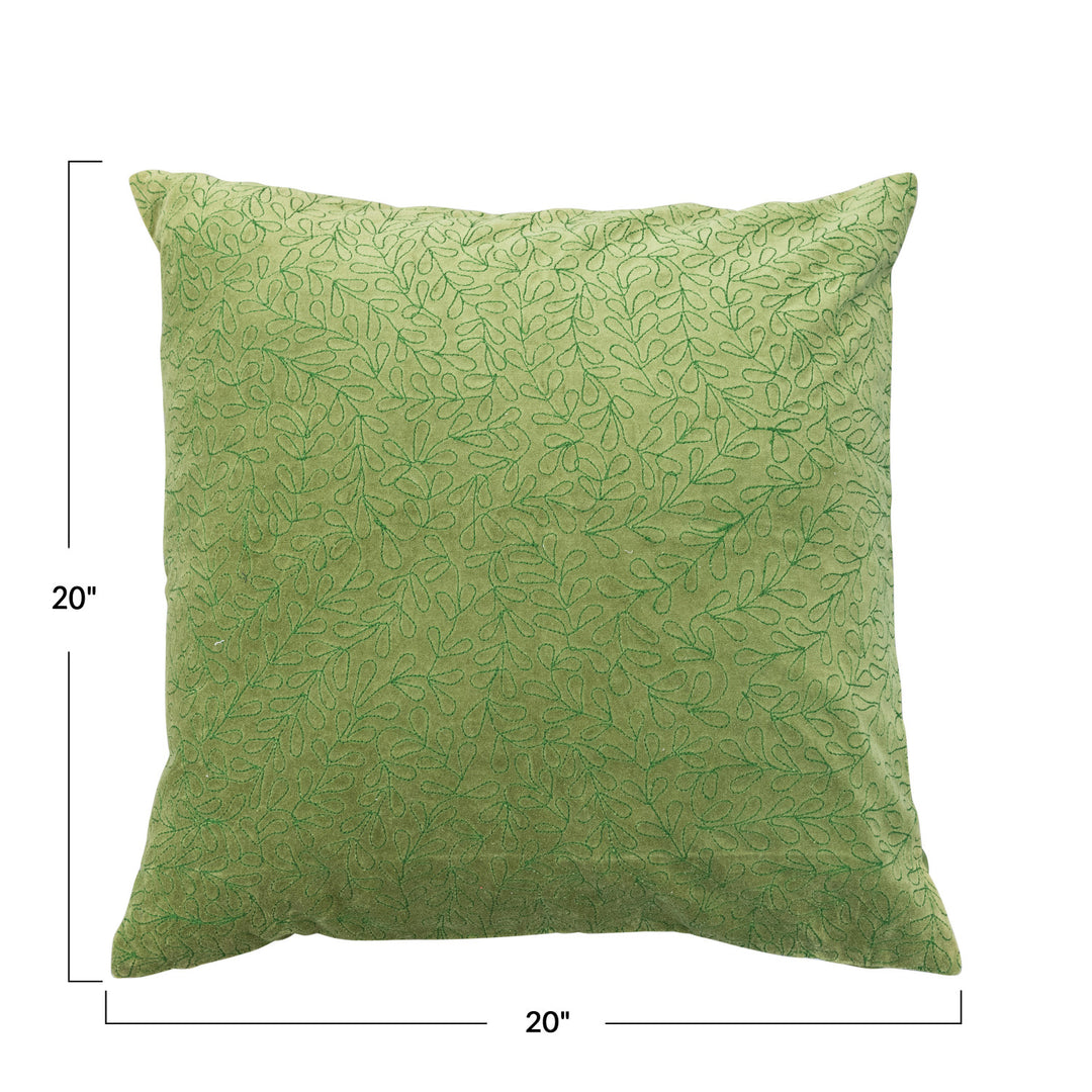 Green Embroidered Pillow