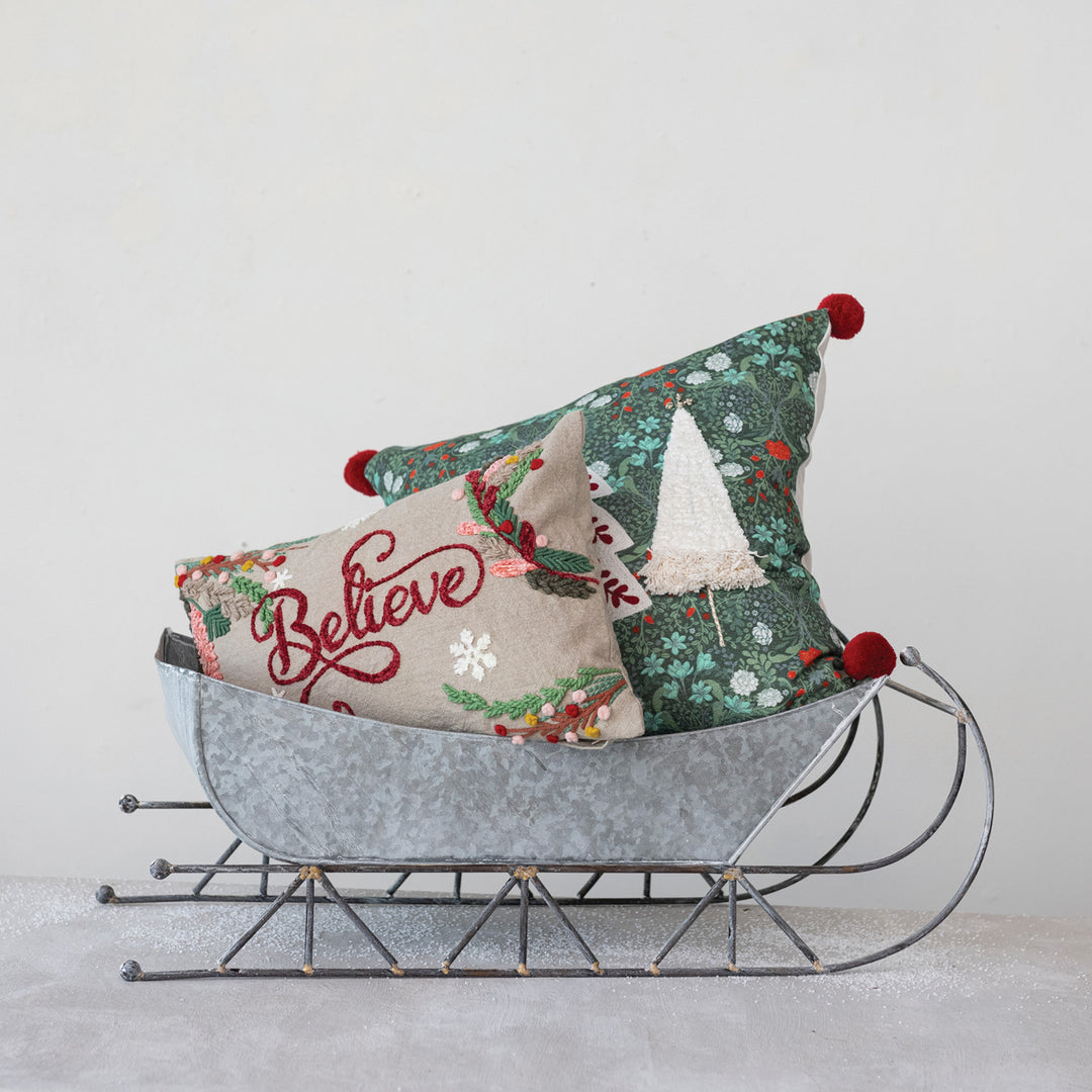 Believe Embroidered Pillow