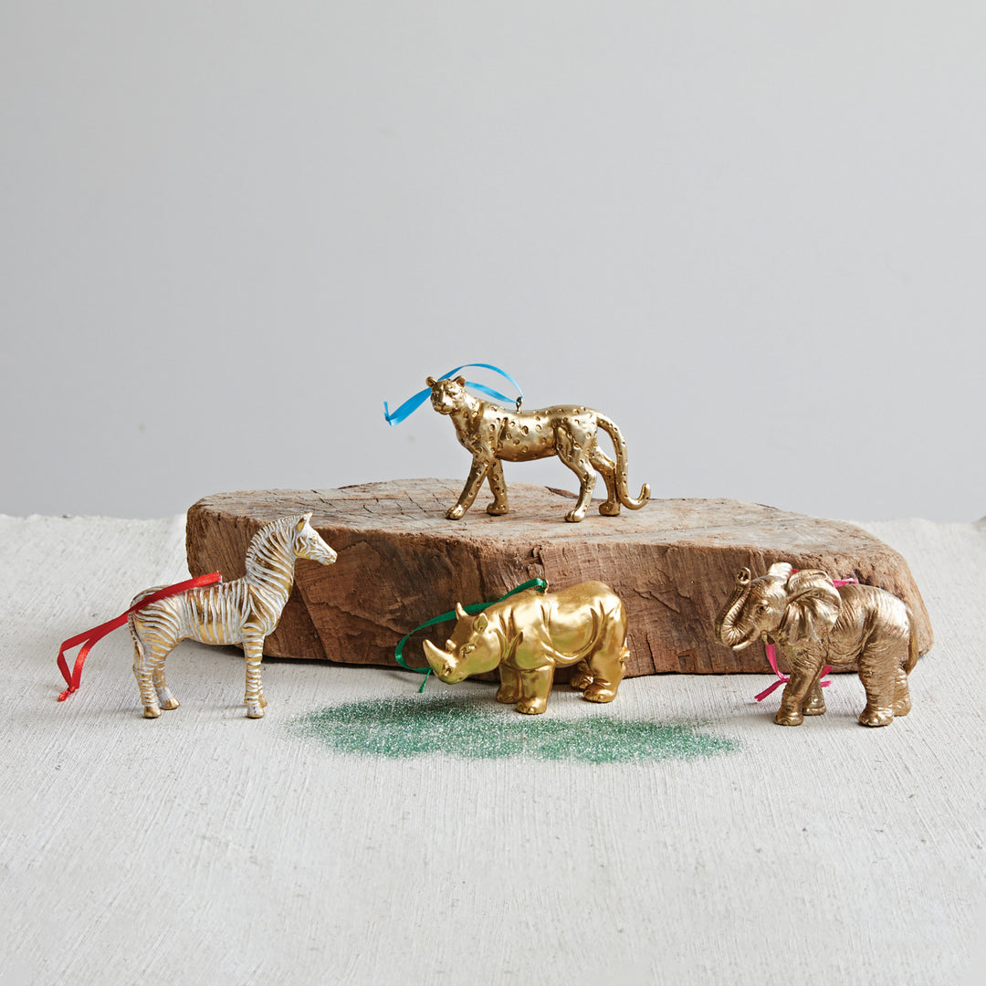 Gold Safari Animal Ornaments
