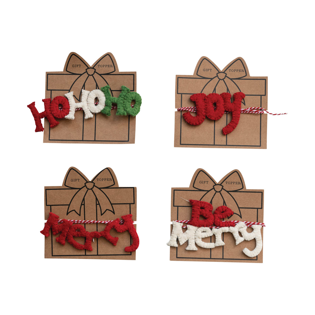 Holiday Saying Gift Toppers