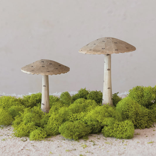 Woodland Carved Wood Mushrooms