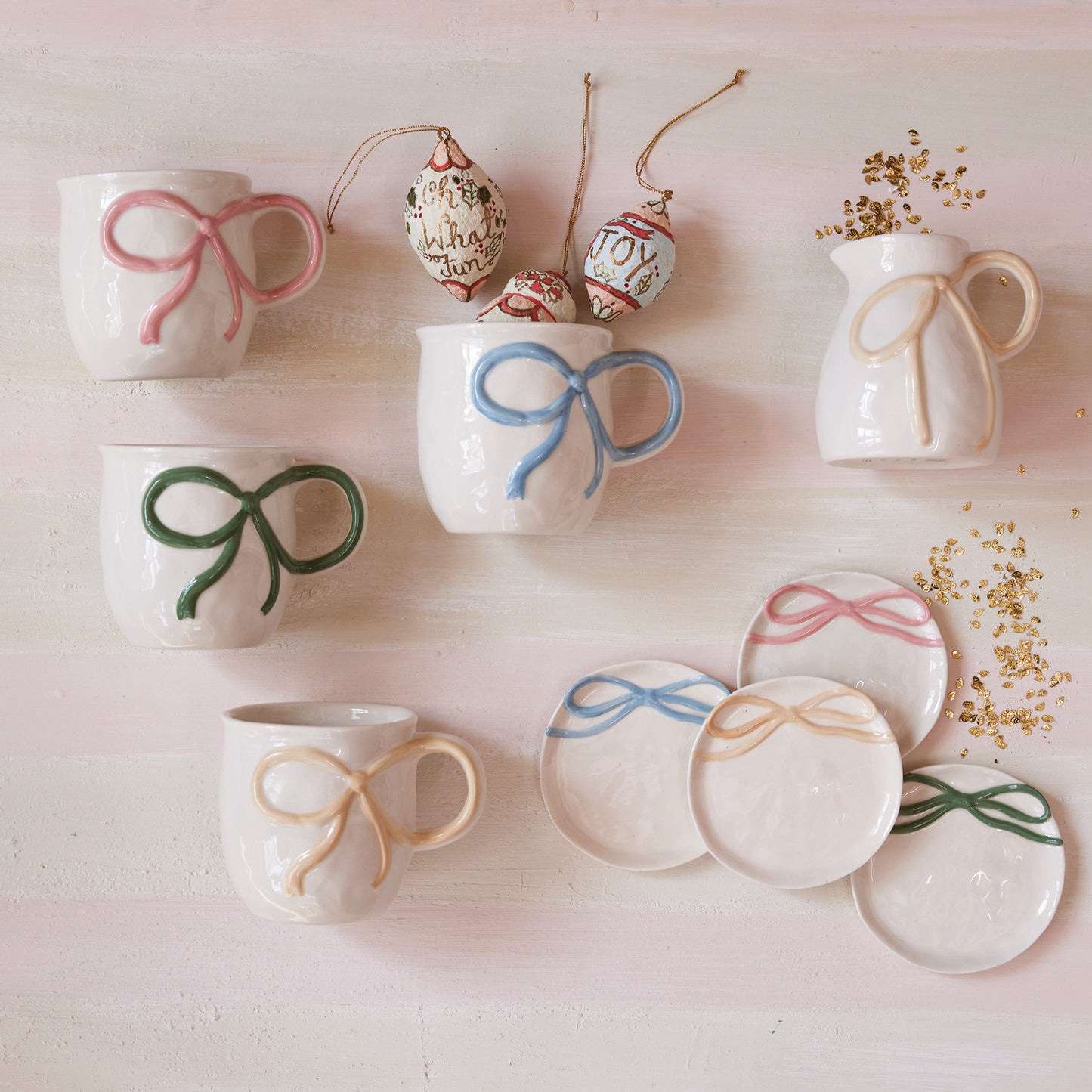 Bow Embelished Mugs
