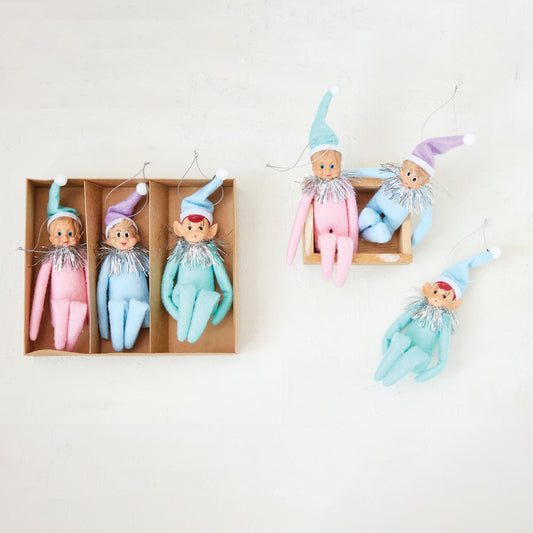 Vintage Inspired Elf Ornaments