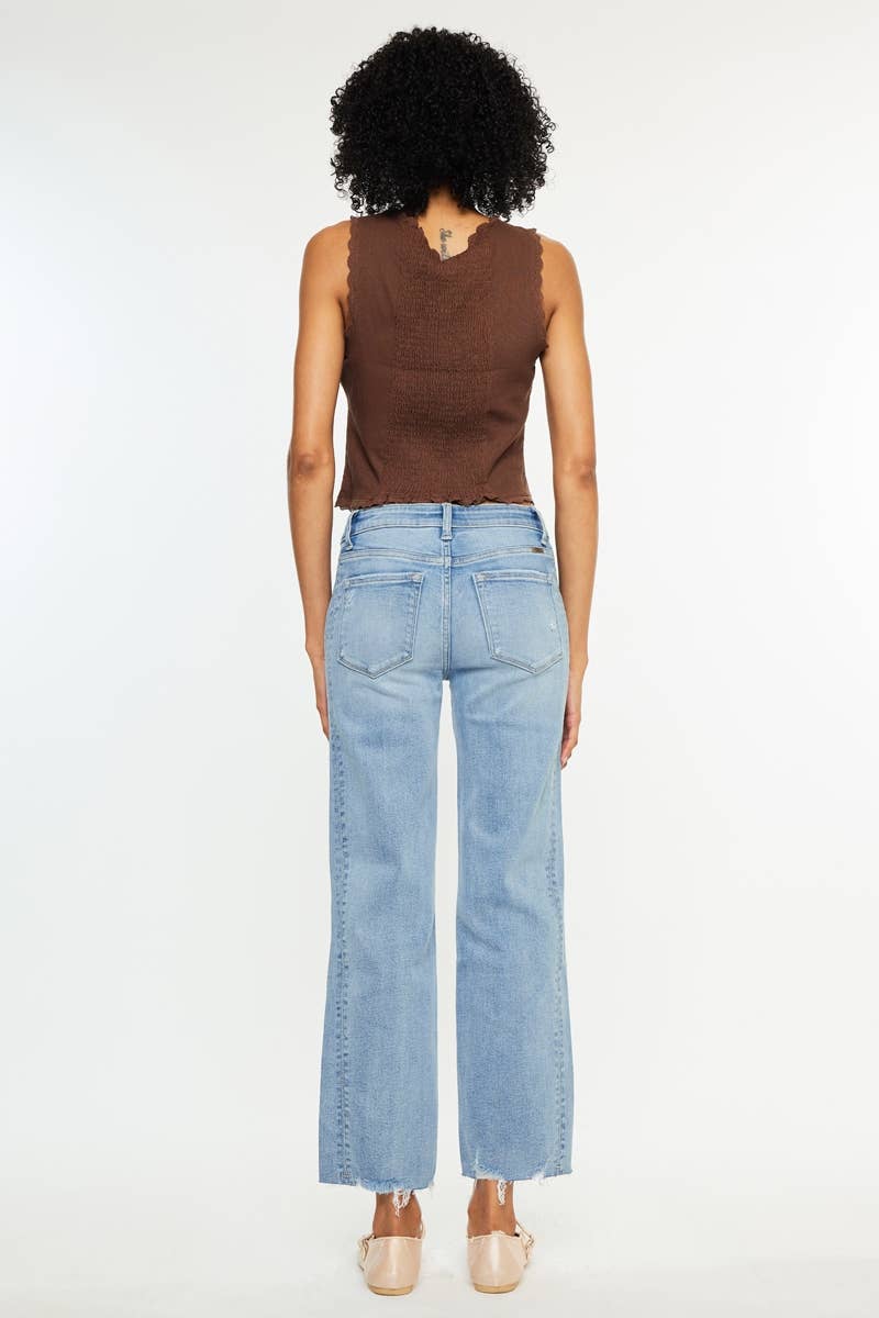 Vicky Mid Rise Straight Leg Jeans